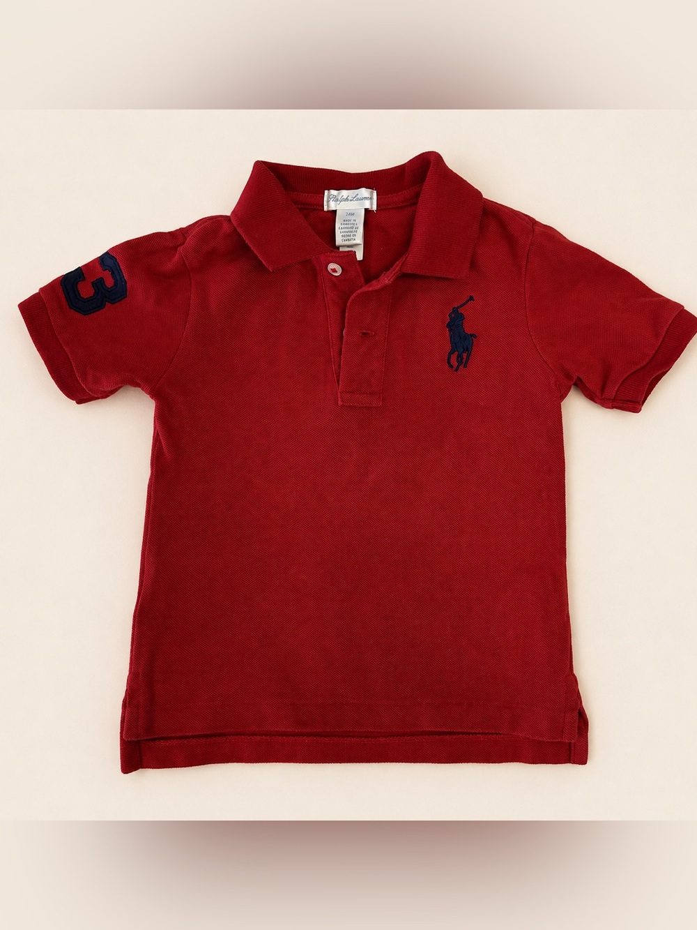 Ralph Lauren toddler polo shirt in red, size: 24M